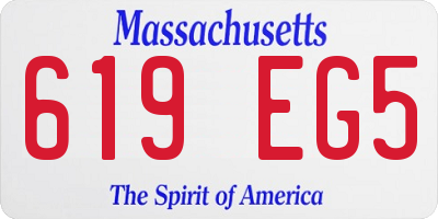 MA license plate 619EG5