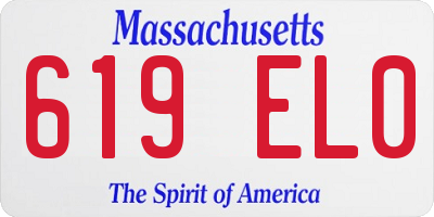 MA license plate 619EL0