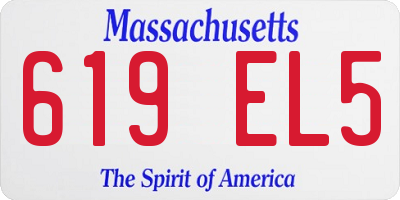 MA license plate 619EL5