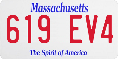 MA license plate 619EV4