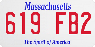 MA license plate 619FB2