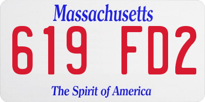 MA license plate 619FD2