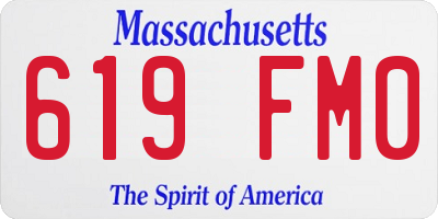 MA license plate 619FM0
