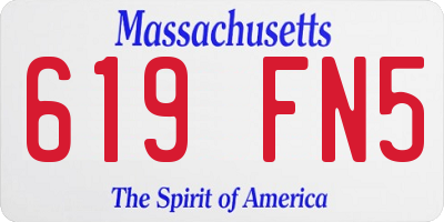 MA license plate 619FN5