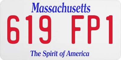 MA license plate 619FP1