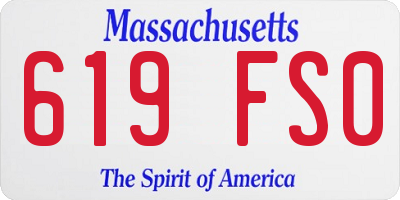 MA license plate 619FS0