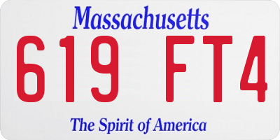 MA license plate 619FT4