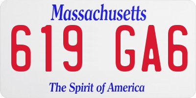 MA license plate 619GA6