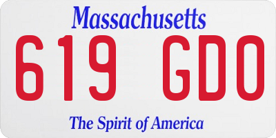 MA license plate 619GD0