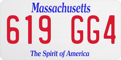 MA license plate 619GG4