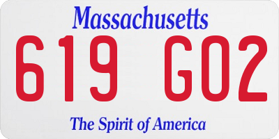 MA license plate 619GO2