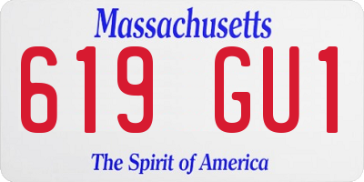 MA license plate 619GU1