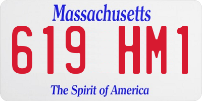 MA license plate 619HM1