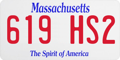 MA license plate 619HS2