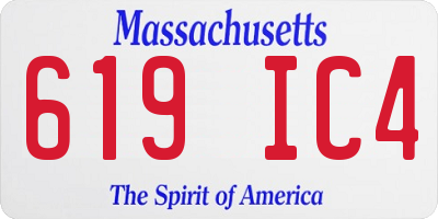 MA license plate 619IC4