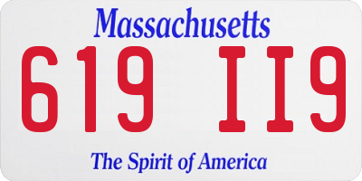 MA license plate 619II9