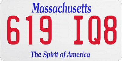 MA license plate 619IQ8