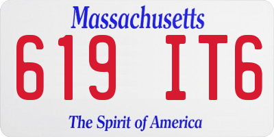 MA license plate 619IT6