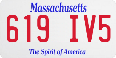 MA license plate 619IV5