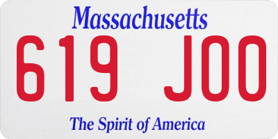 MA license plate 619JO0