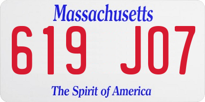 MA license plate 619JO7