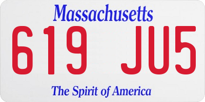 MA license plate 619JU5