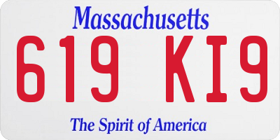 MA license plate 619KI9