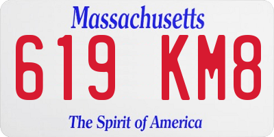MA license plate 619KM8