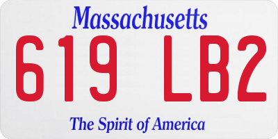 MA license plate 619LB2
