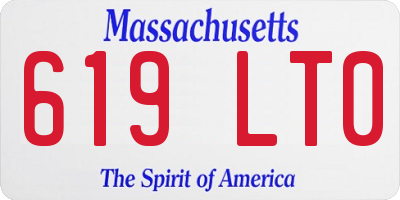 MA license plate 619LT0