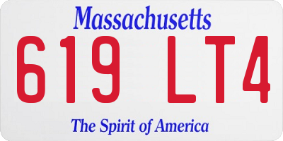 MA license plate 619LT4