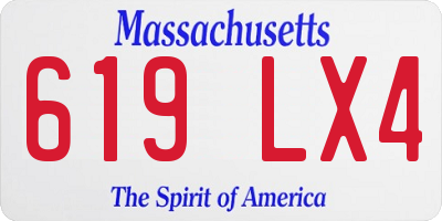 MA license plate 619LX4