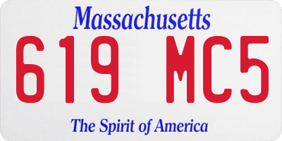 MA license plate 619MC5