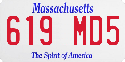 MA license plate 619MD5