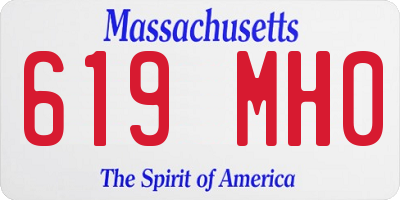 MA license plate 619MH0