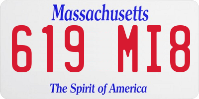 MA license plate 619MI8