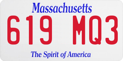 MA license plate 619MQ3