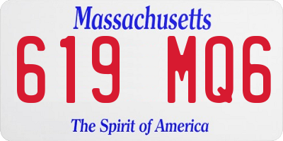 MA license plate 619MQ6