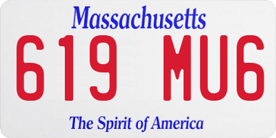 MA license plate 619MU6