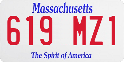 MA license plate 619MZ1
