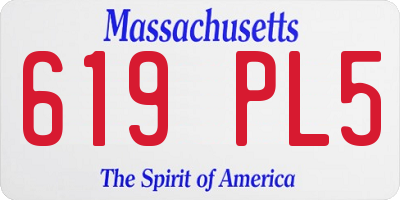 MA license plate 619PL5