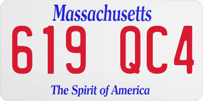 MA license plate 619QC4