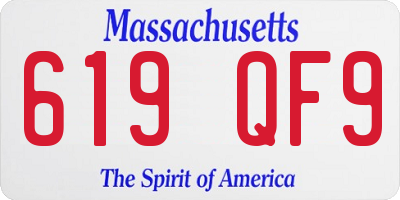 MA license plate 619QF9