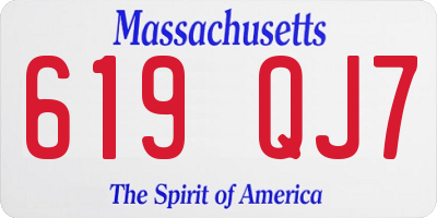 MA license plate 619QJ7