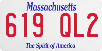 MA license plate 619QL2