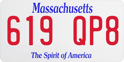 MA license plate 619QP8