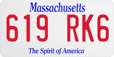 MA license plate 619RK6