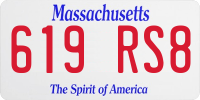 MA license plate 619RS8