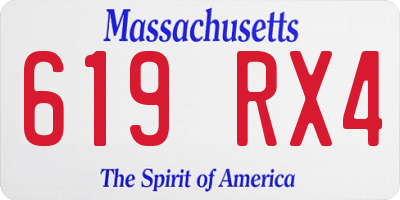 MA license plate 619RX4