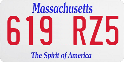 MA license plate 619RZ5